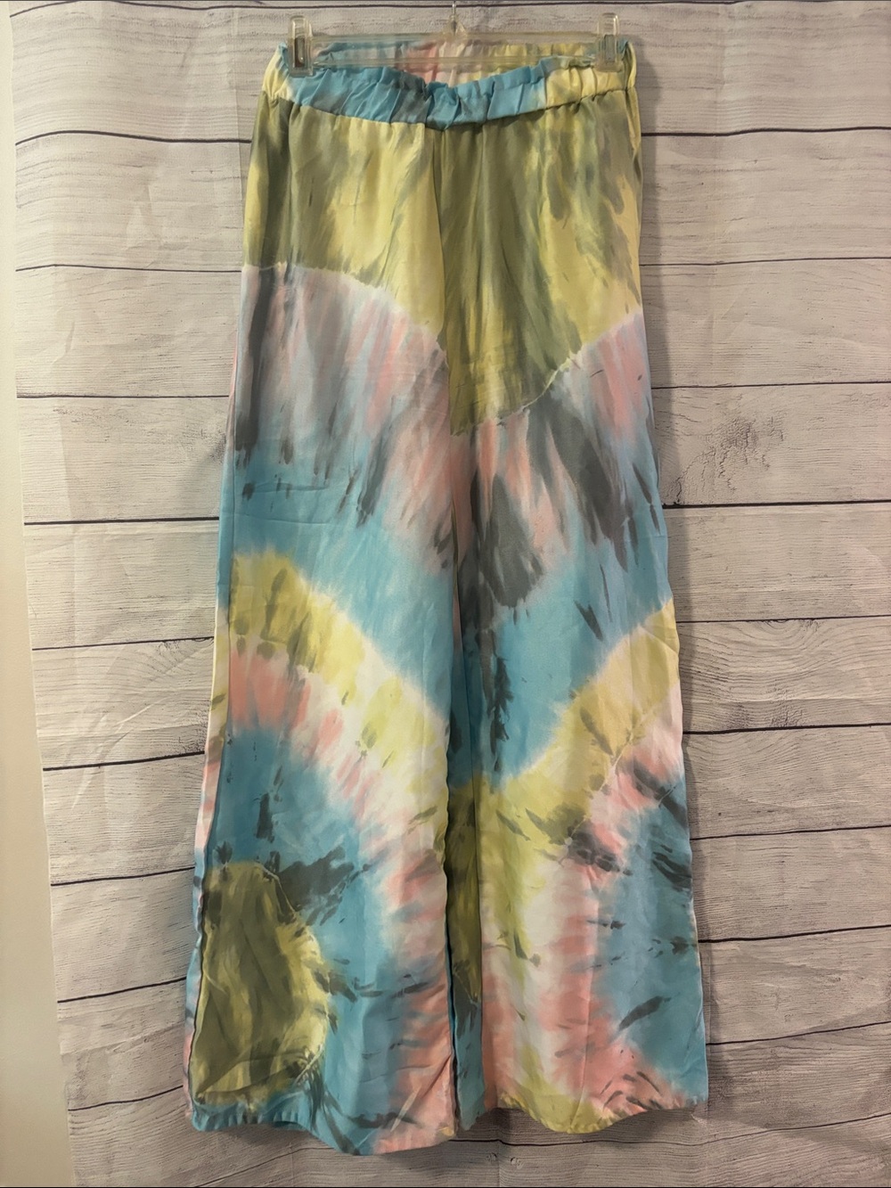 Tie-Dye Wide Leg Lounge Pants in Blue, Pink & Yellow